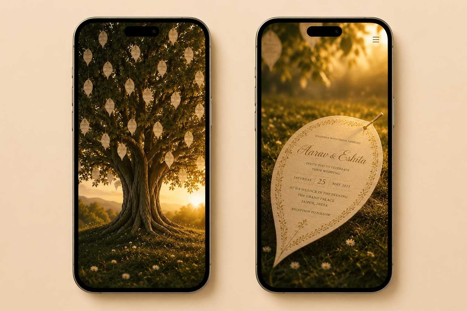 Fallen Leaf invitation card template