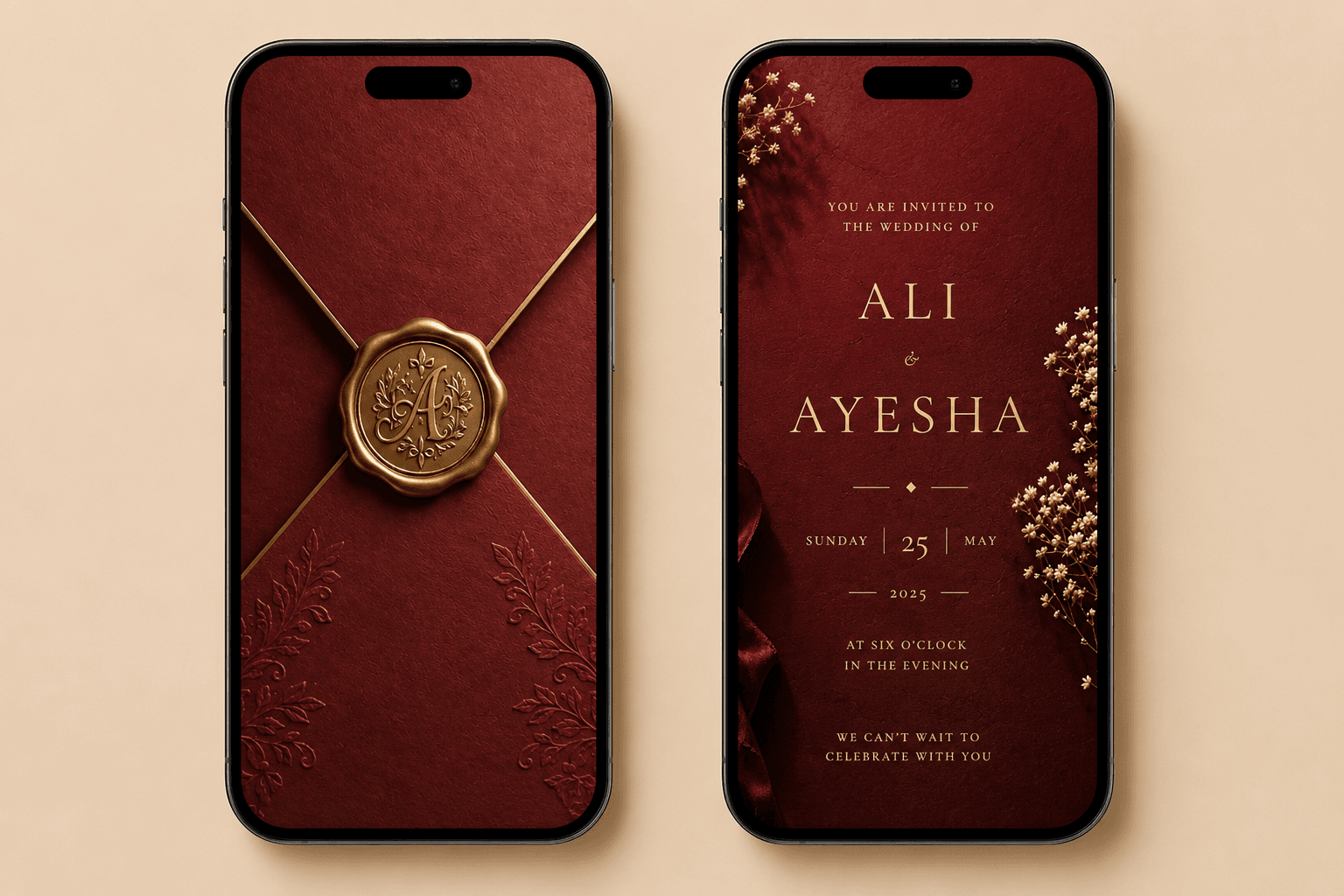 Luxury Wax Seal Break invitation card template